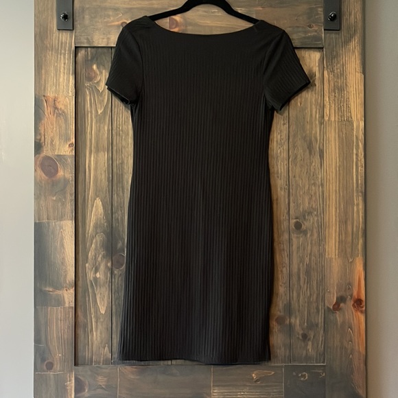 Black Ribbed Mini Dress - Picture 3 of 3